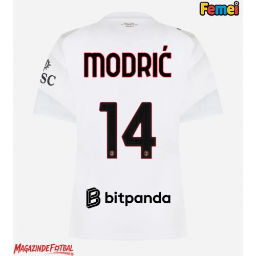 AC Milan Luka Modric #14 Tricou Fotbal Replică 2026-27 Femei Deplasare AC Milan Luka Modric #14 Tricou Fotbal Replică 2026-27 Femei Deplasare